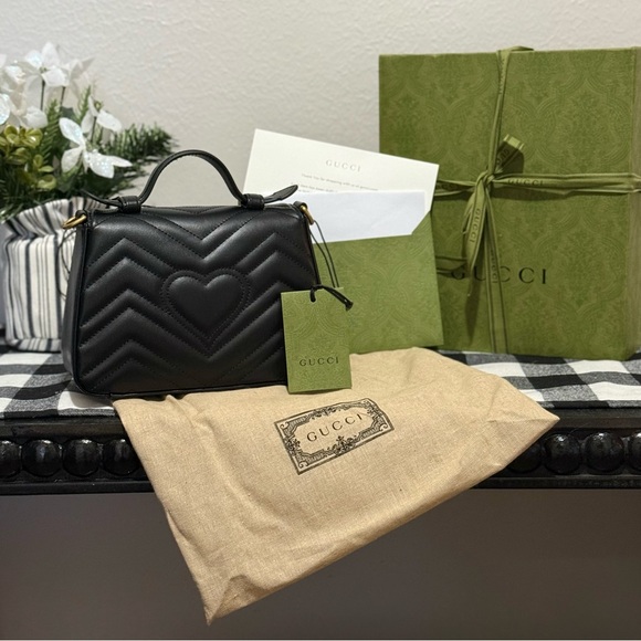 Authentic GUCCI Marmont mini top handle bag NEVER USED. *New pics added 12/24/24 - Picture 2 of 15